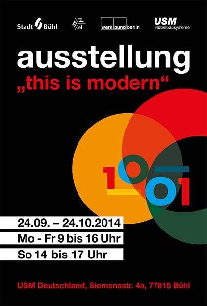 Plakat zur Ausstellung "this is modern" in Bühl/Baden bei USM
