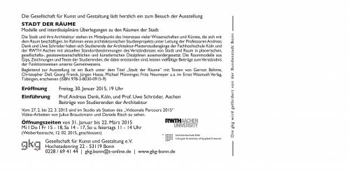 Einladung der Gesellschaft für Kunst und Gestaltung Bonn